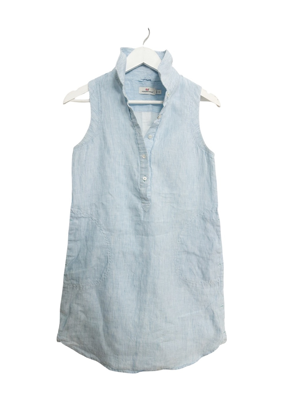 Vineyard Vines Light Blue Sleeveless Linen Dress XS